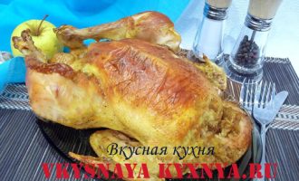 Курица с яблоками запеченная в духовке, рецепт с фото