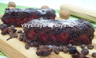 Насыпной пирог с вишней