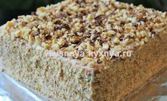 Самый быстрый и вкусный торт без выпечки из печенья "Ореховый ковер"